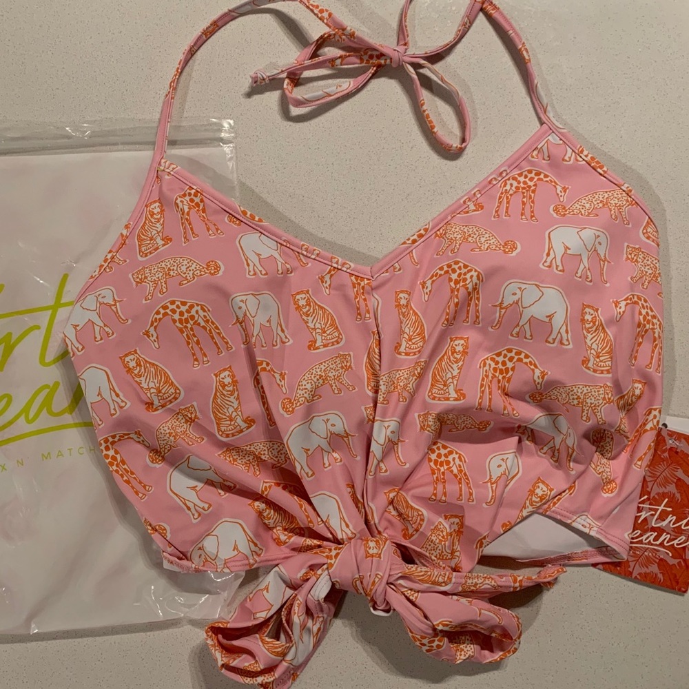 KORTNI JEANE Tied Up Top in Zoo Animals - XXL